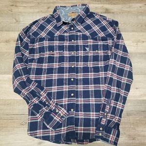 Jachs Girlfriend XXL Plaid Pearl Snap Button Shirt